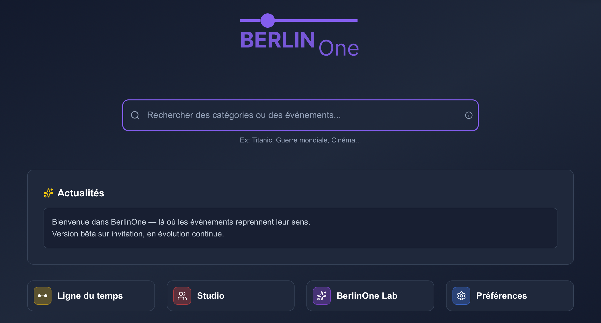 BerlinOne Portail - Interface de recherche et d'exploration