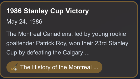 Event card example